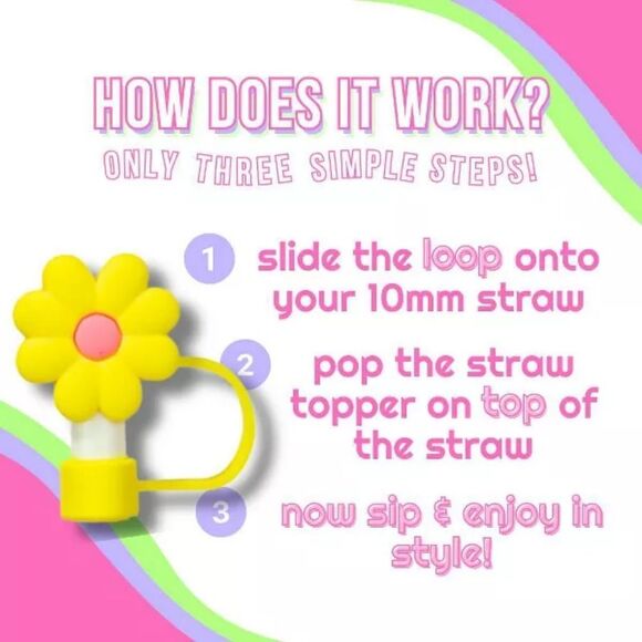 CharCharms 4pk Nature Straw Topper - Picture 5 of 7